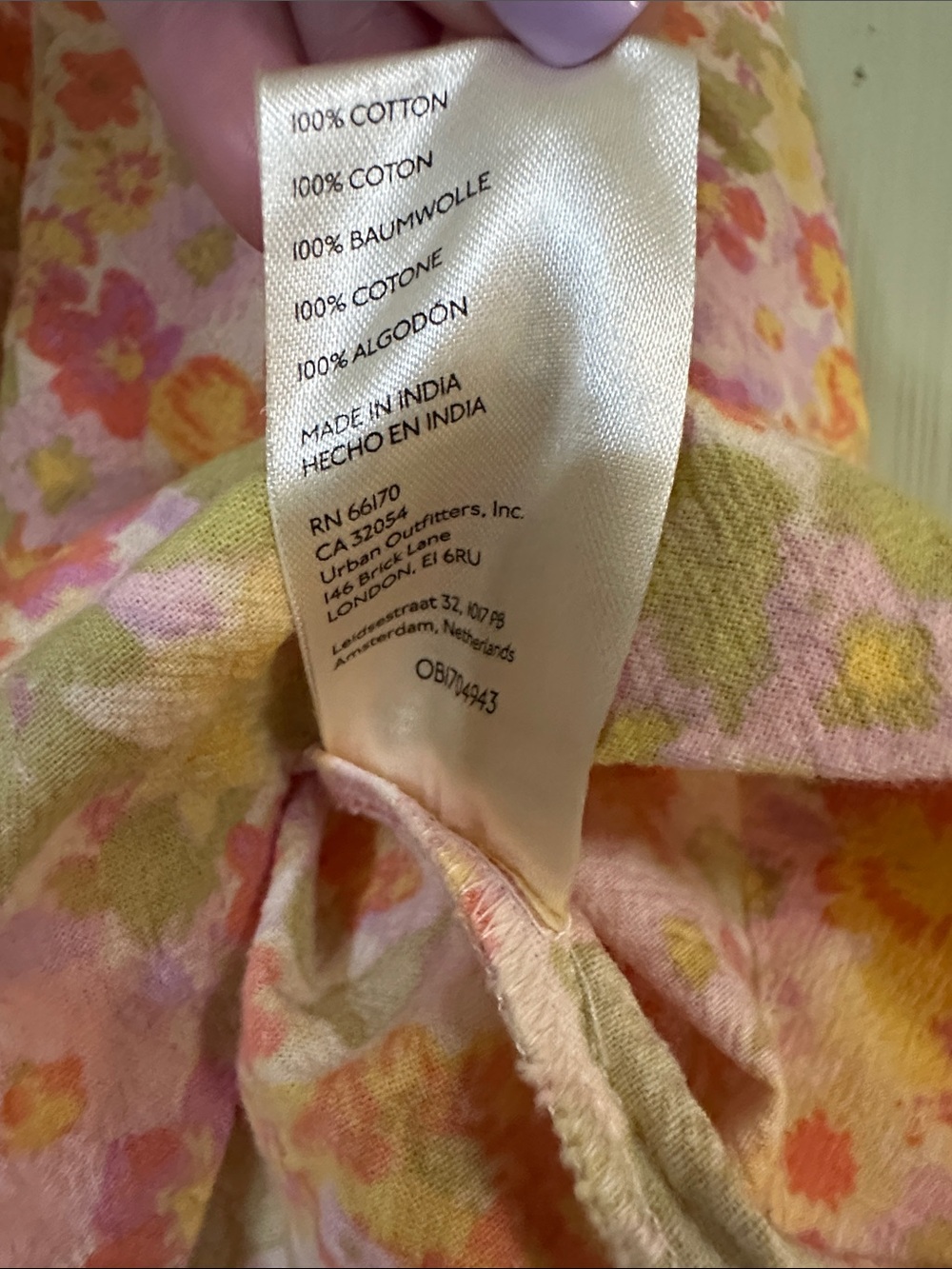 BWT Free People Women's Floral Off-Shoulder Button Front Top - Pink & Yellow - Picture 8 of 11